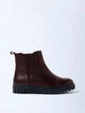 LUNA BLU Brown Chelsea Leather Boots