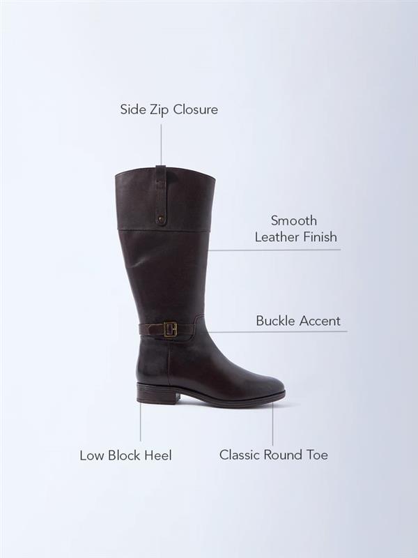 LUNA BLU Dark Brown Tall Leather Boots