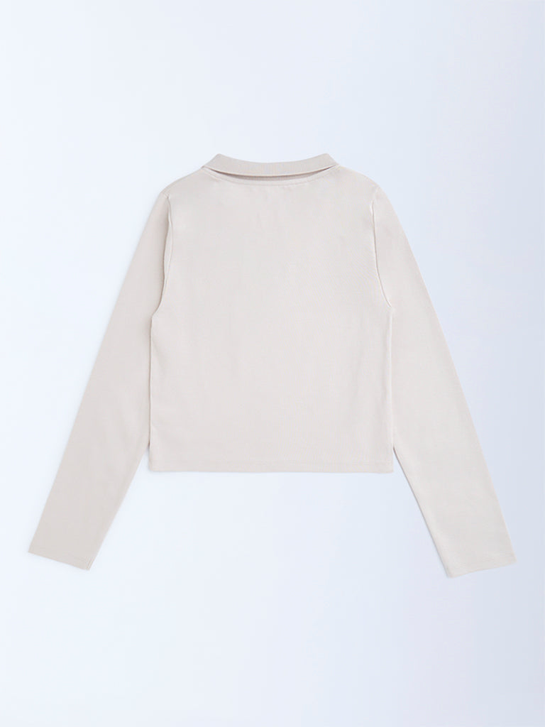 Y&F Kids Beige Cotton-Blend Top