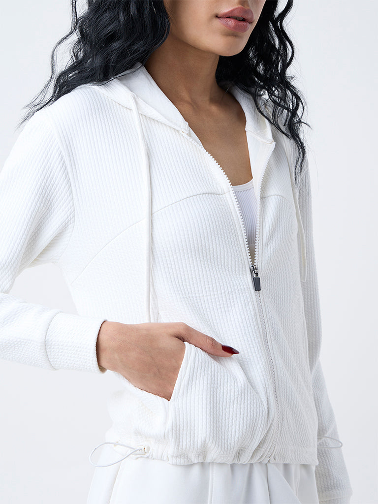 Studiofit White Textured Jacket