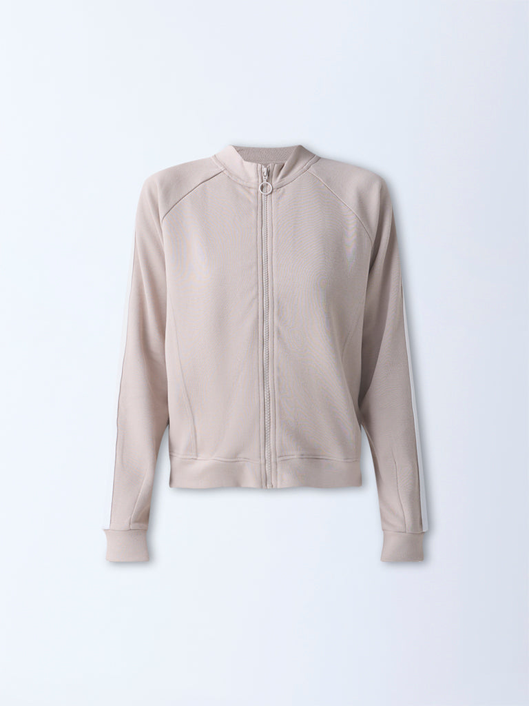 Studiofit Taupe Solid Jacket
