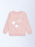 HOP Kids Dusty Pink Embellished Cotton-Blend Sweatshirt