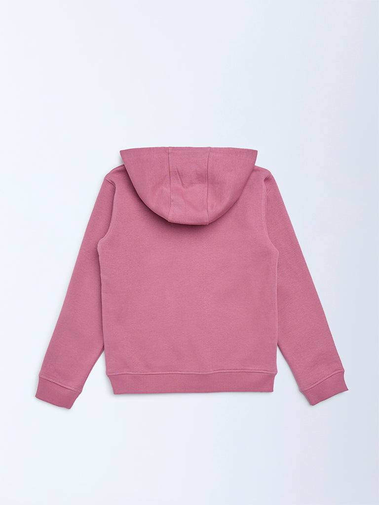 HOP Kids Dusty Rose Christmas-Themed Cotton-Blend Hoodie
