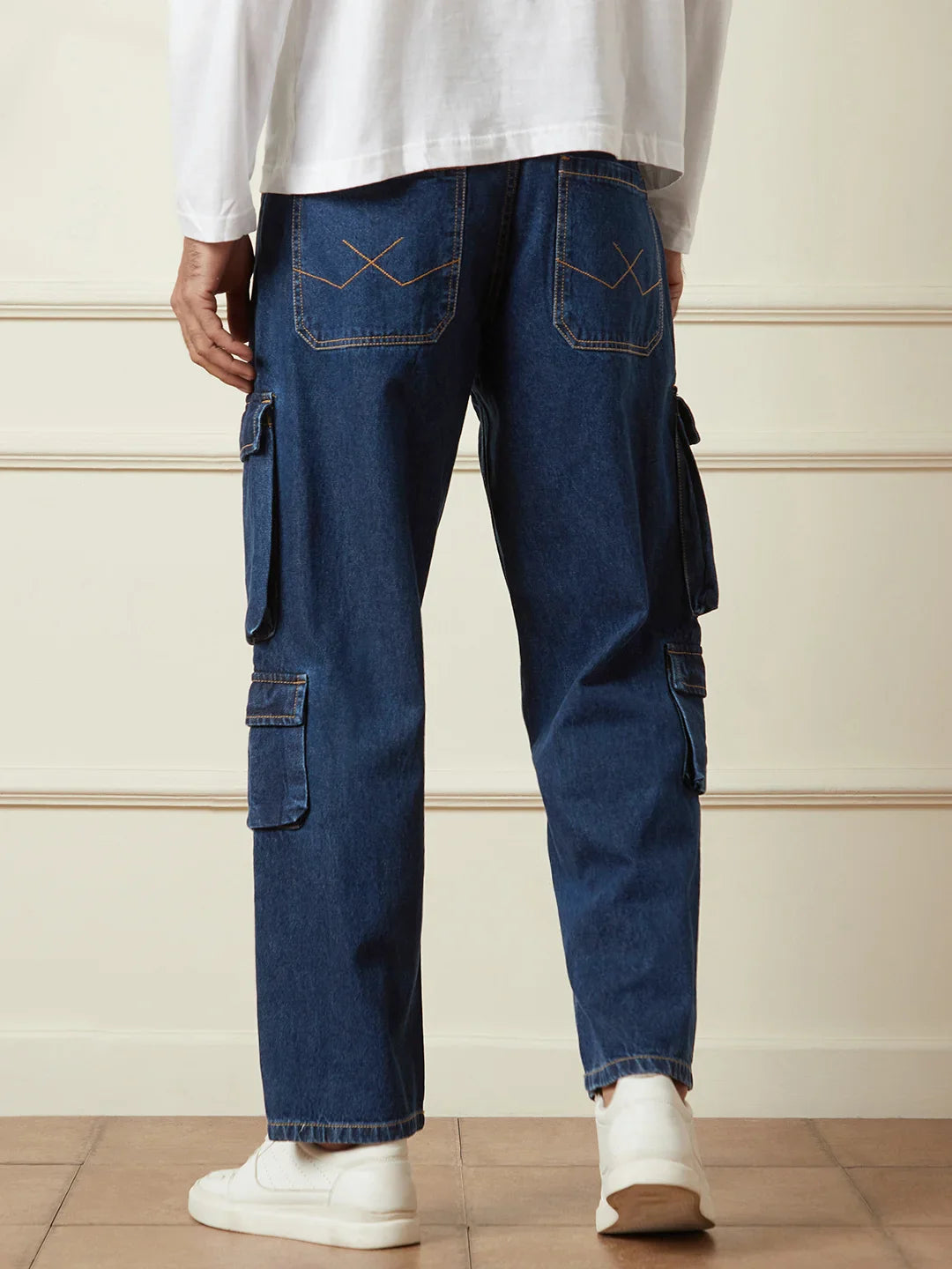 Loose Fit Utility Denim Cargo | Blue