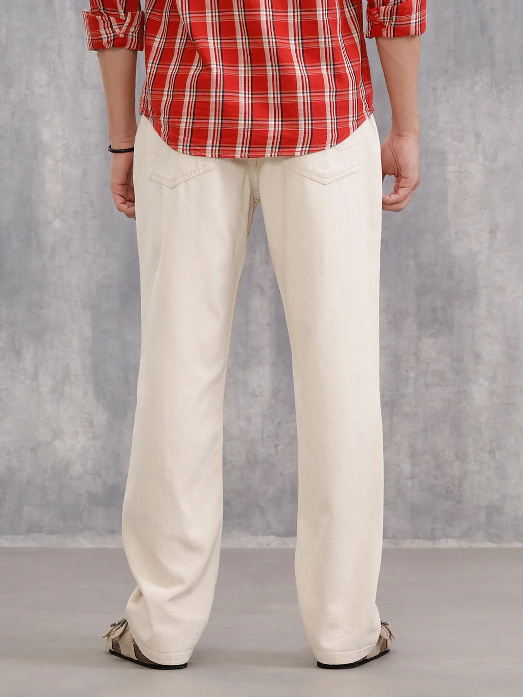 100% Cotton Anti Fit Jeans I Ecru|