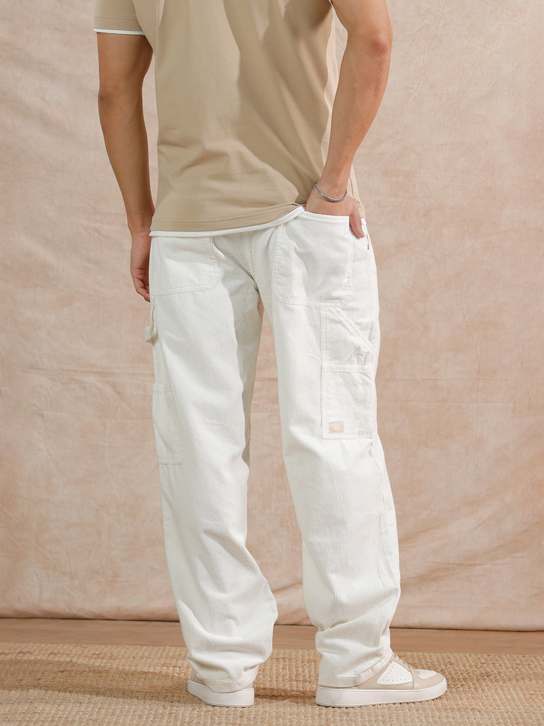 Corduroy Carpenter Loose Fit Trouser | Off White
