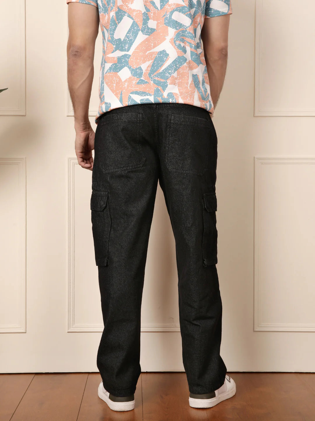 Loose Fit Utility Denim Cargo | Black