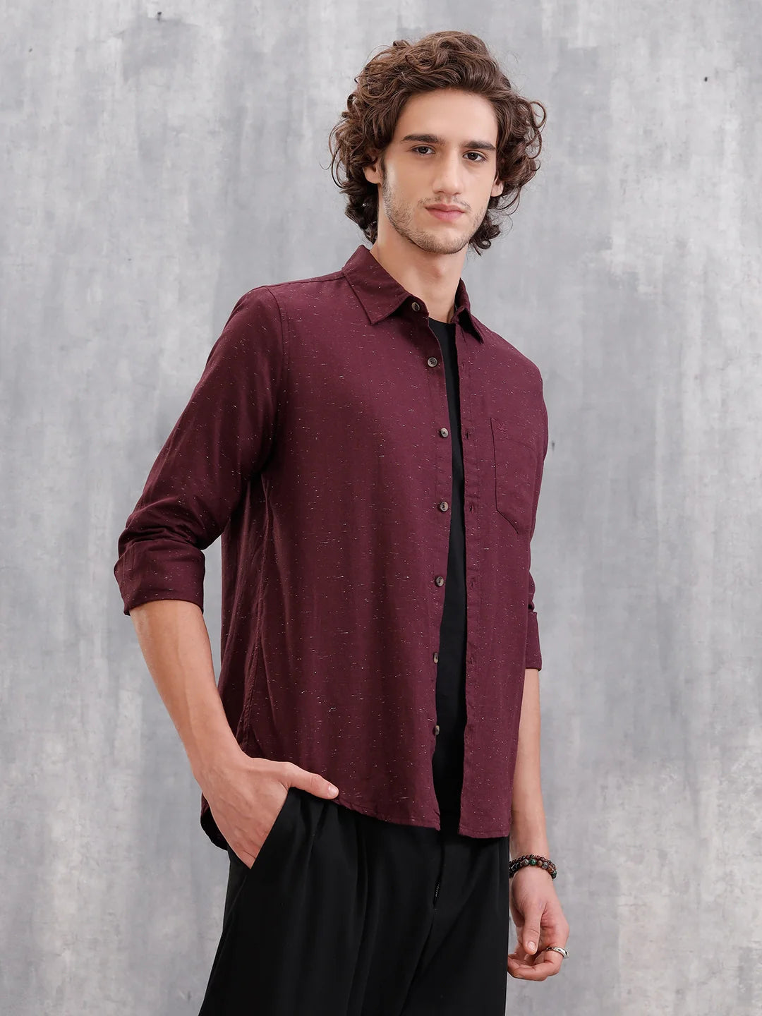 100% Cotton Enzyme Washed Regular Fit Shirt I Marron