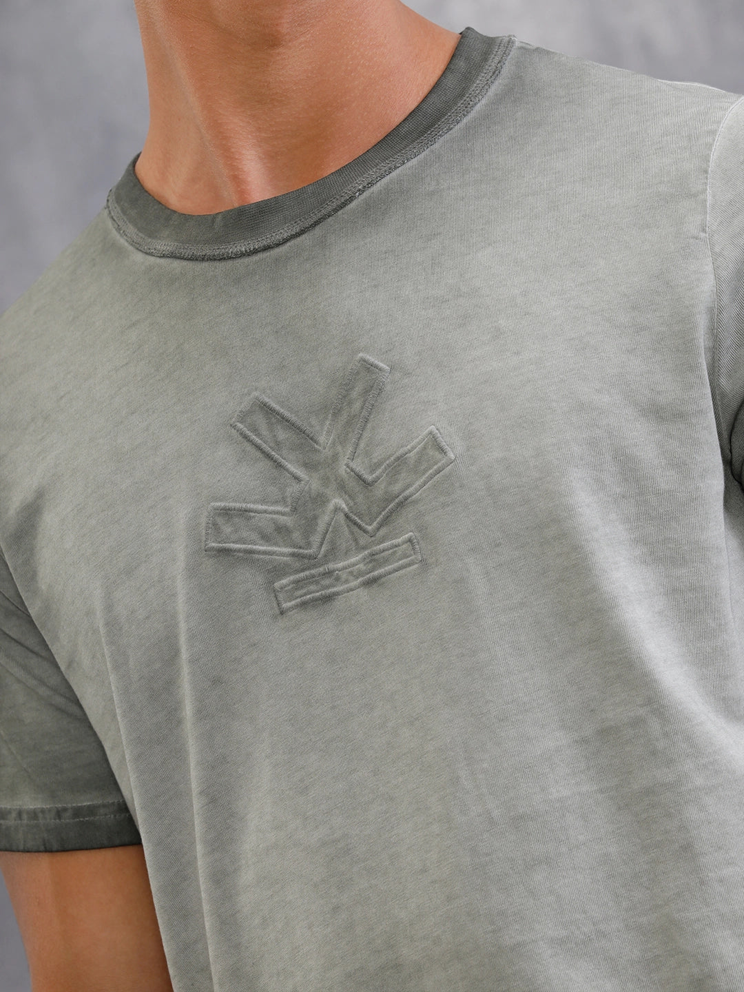 Acid Washed Slim Fit T-Shirt | Grey