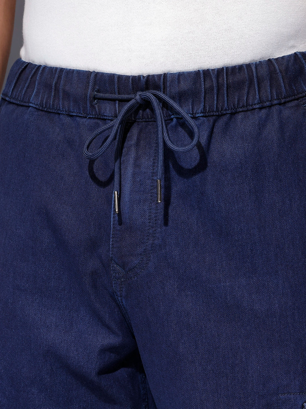 Men's casual wowen jogger with box pockets | Blue