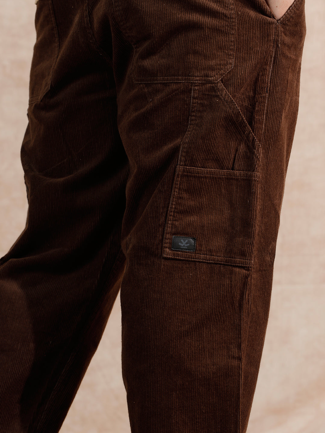 Corduroy Carpenter Loose Fit Trouser | Dark Brown