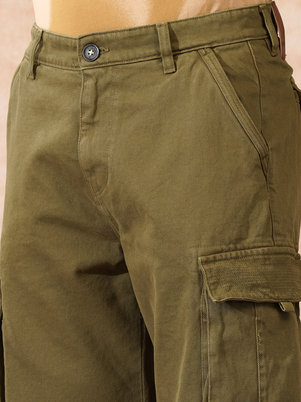 Stacked Loose Fit Cargo Trouser | Olive