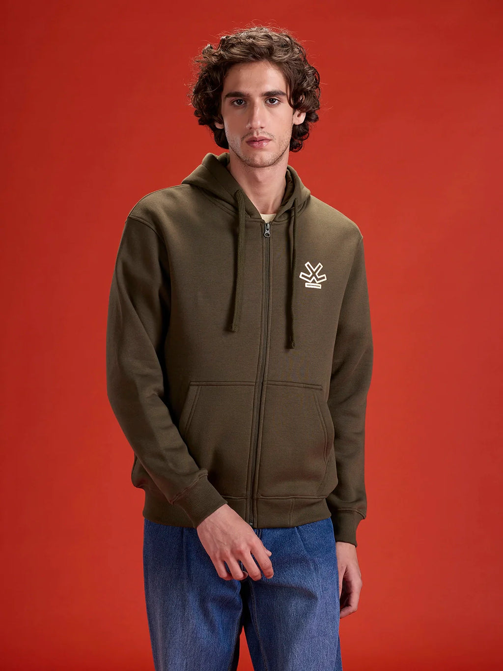 All-Day Casual Comfort Fit Hooded Sweatshirt | Olive