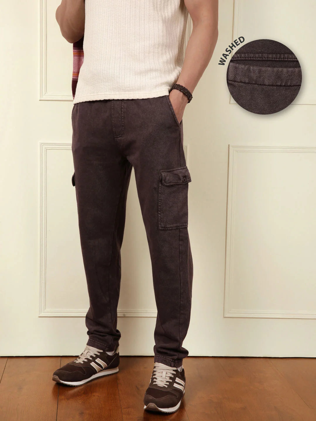 Acid Washed Jogger | Dark Brown