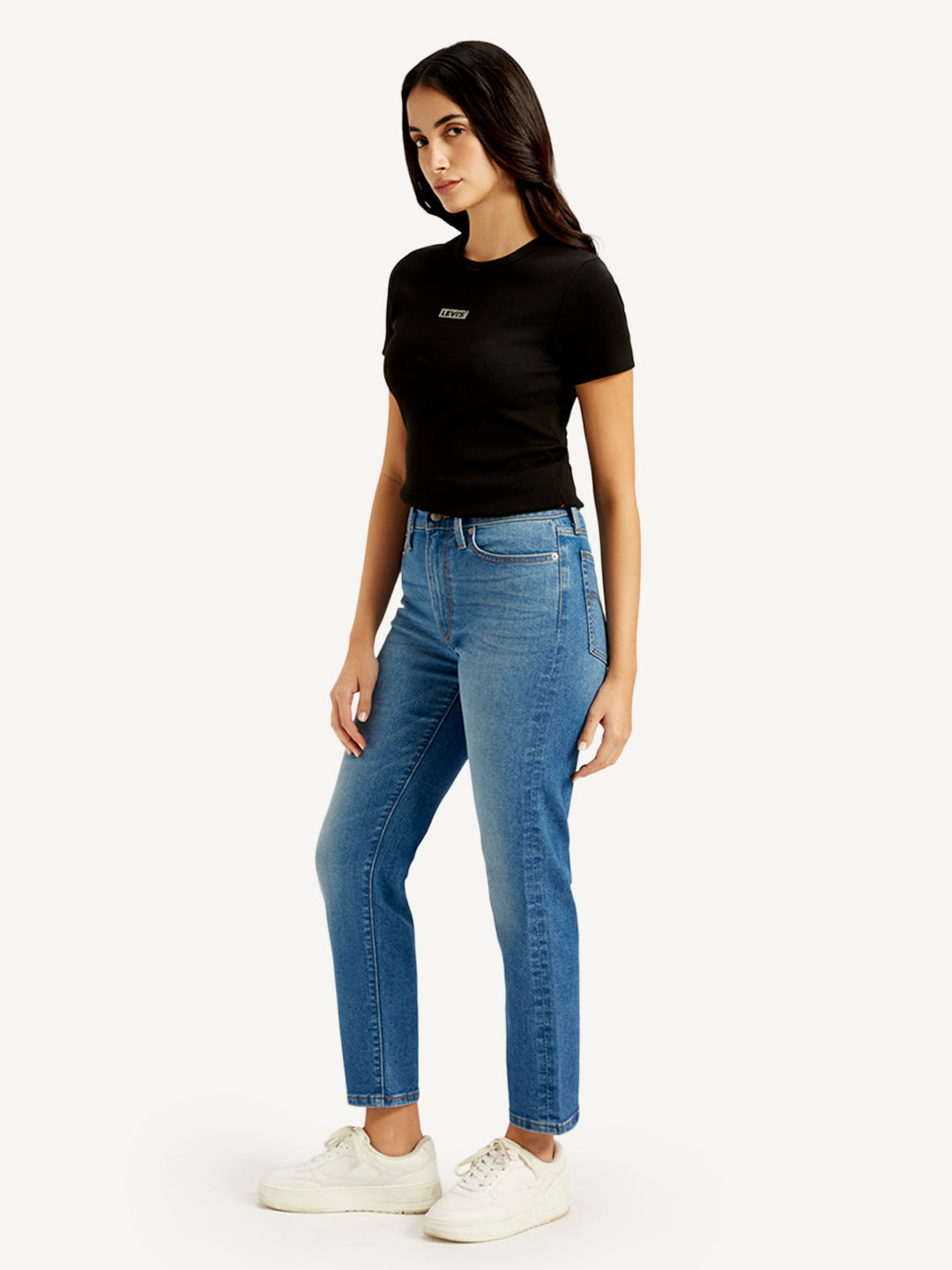 Women's Blue Wedgie Straight Fit Mid Rise Jeans