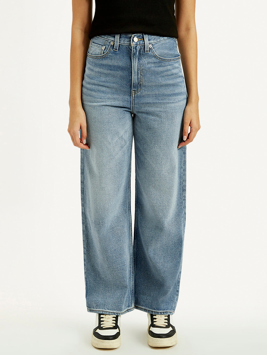 Women's Light Indigo Loose Fit High Rise Jeans