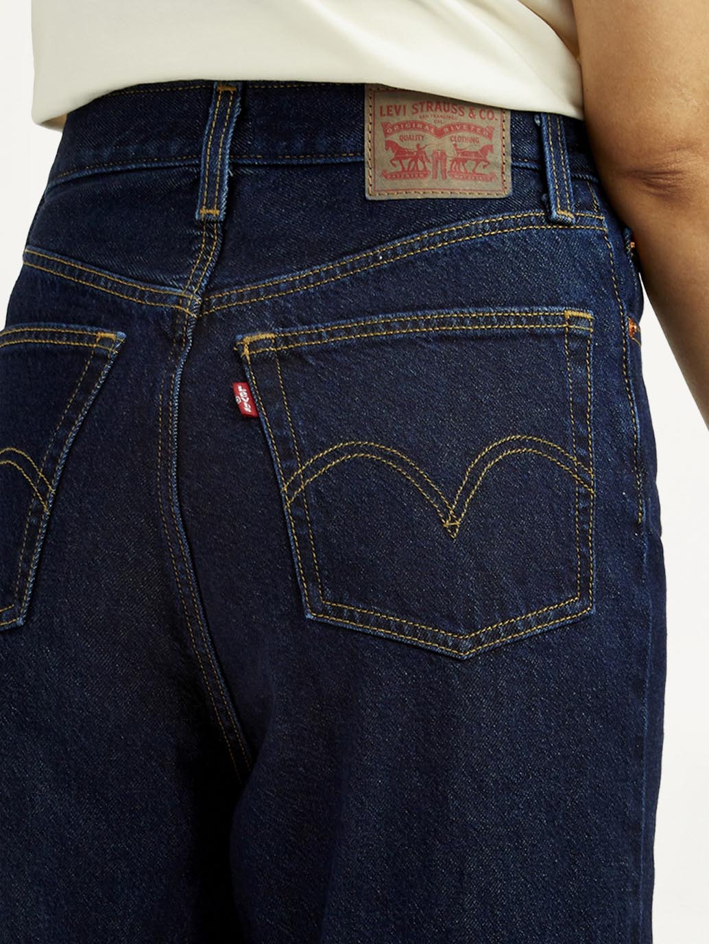 Women's Navy Loose Fit High Rise Jeans