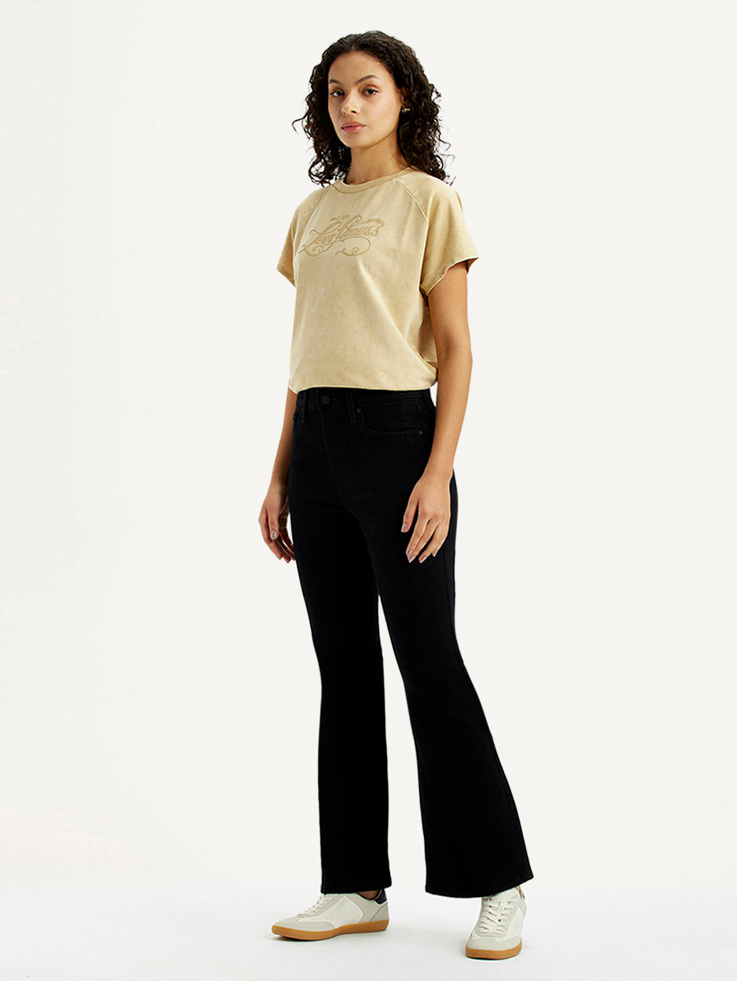 Women's 726 Black Slim Flared Fit High Rise Jeans