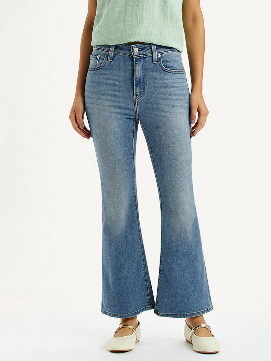 Women's 726 Blue Slim Flare Fit High Rise Jeans