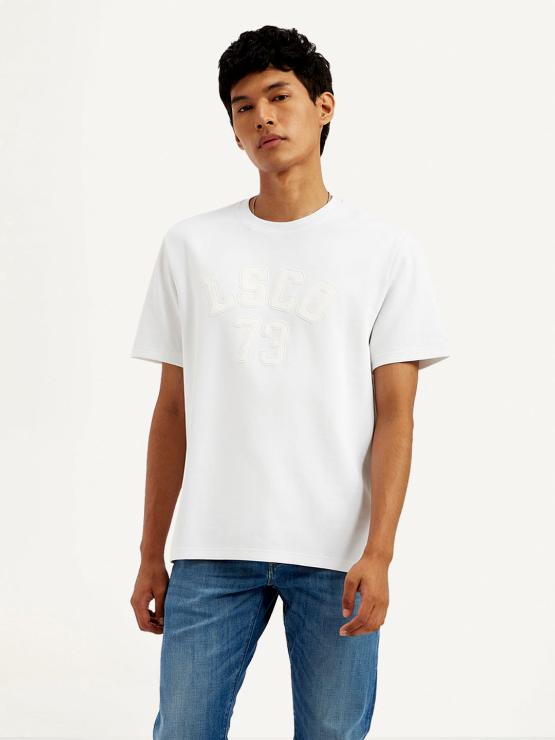 Men's Typographic Print Crew Neck T-Shirt