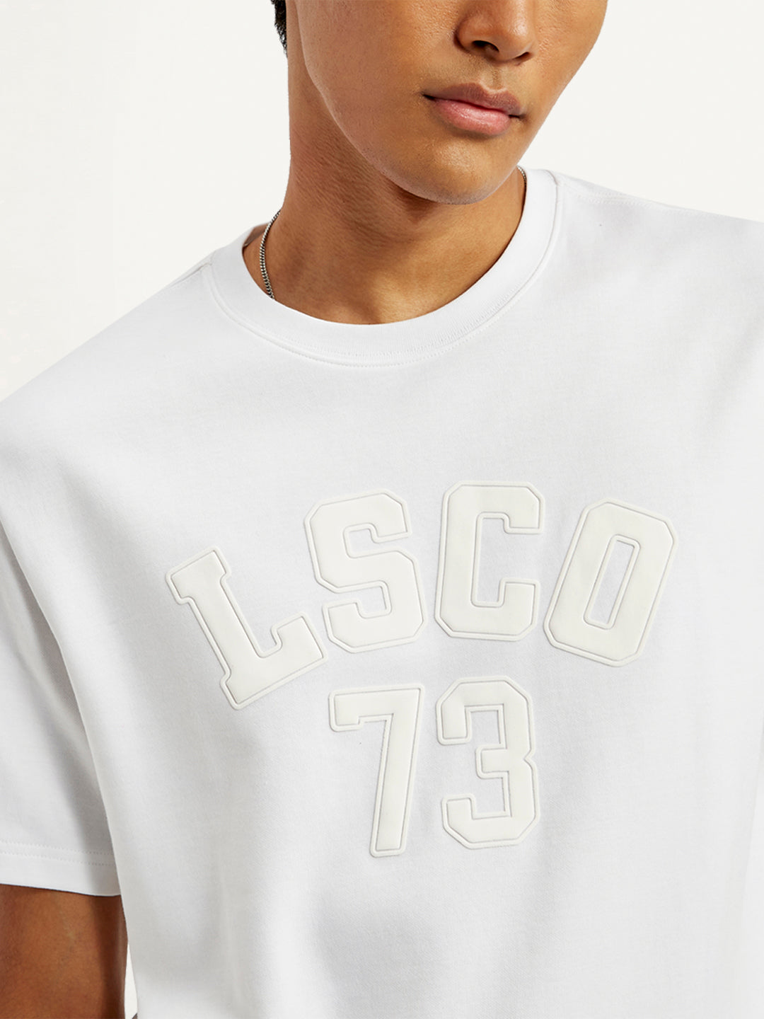 Men's Typographic Print Crew Neck T-Shirt