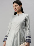 Women's Blue Printed Anarkali Kurta