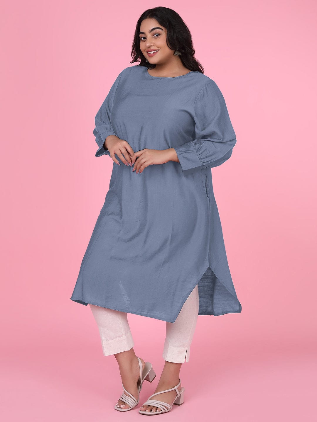 Women's Straight Blue Kurta