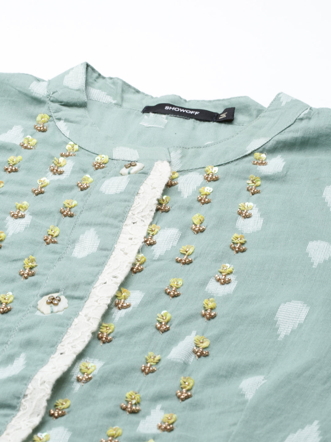 Women's Sea Green Solid Anarkali Kurta