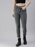 Women's Grey Skinny Fit High-Rise Stretchable Jeans