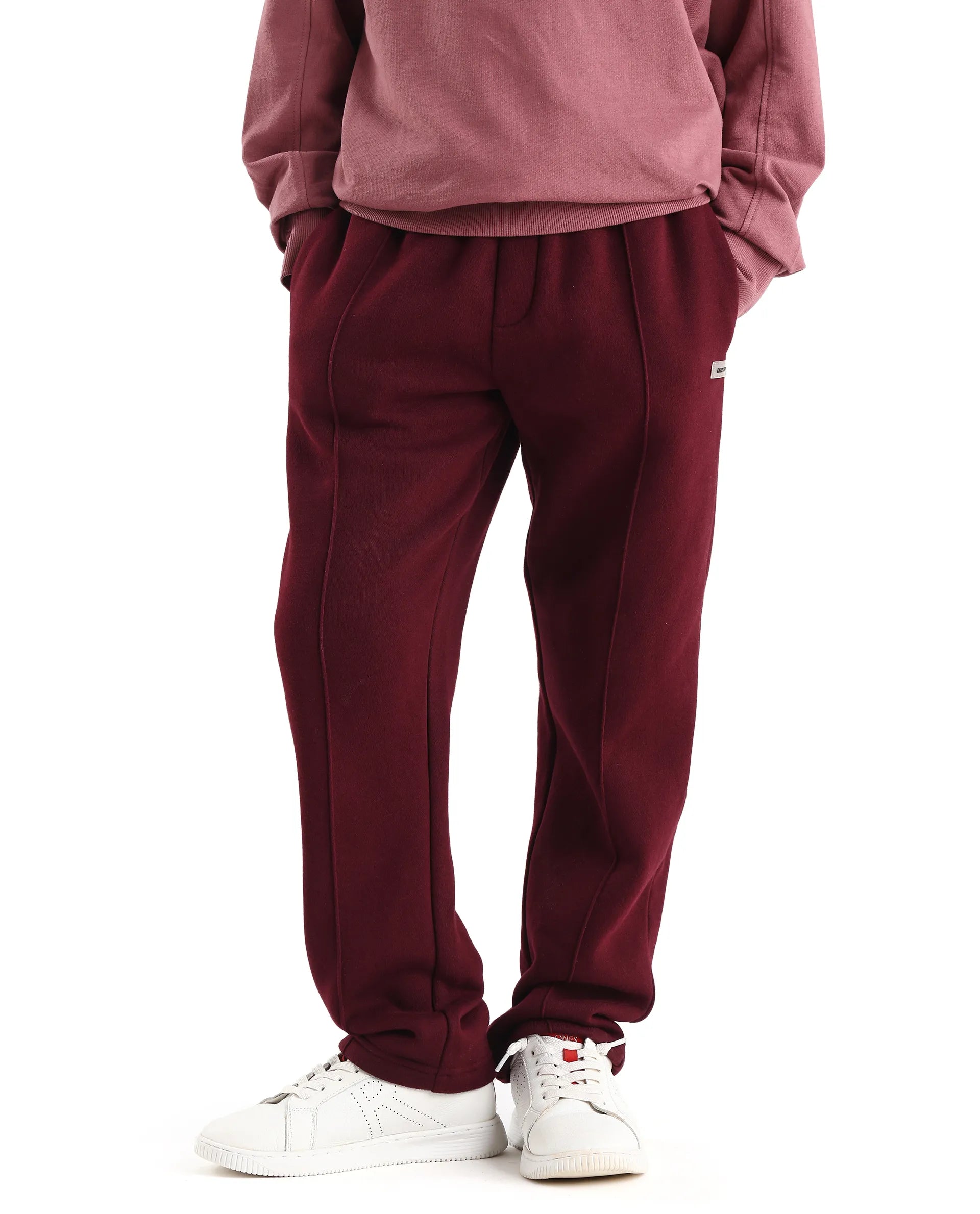 Rare Ones Kids Kaye-B Maroon Cotton Blend Drawstring Closure Regular Fit Trackpant