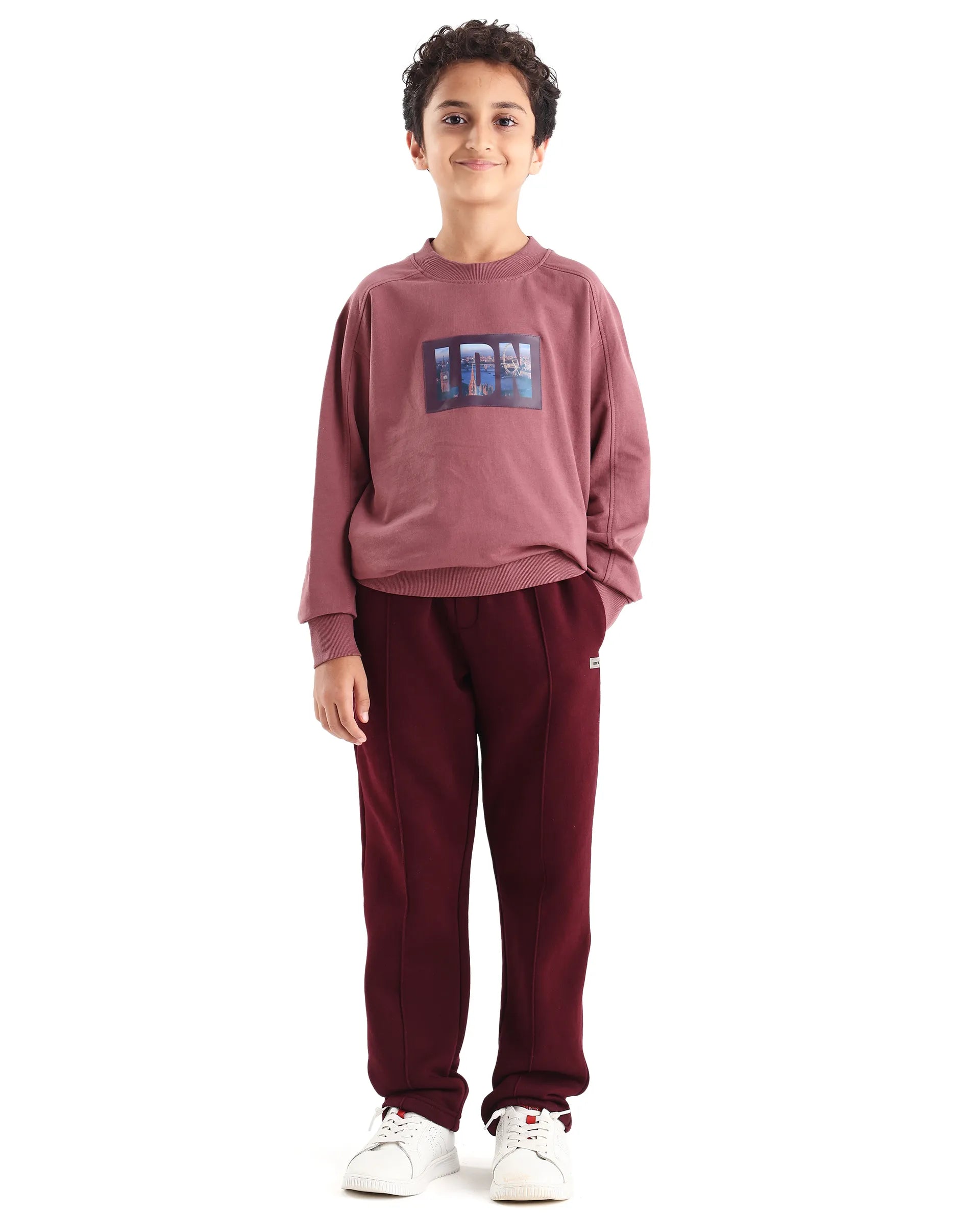 Rare Ones Kids Kaye-B Maroon Cotton Blend Drawstring Closure Regular Fit Trackpant