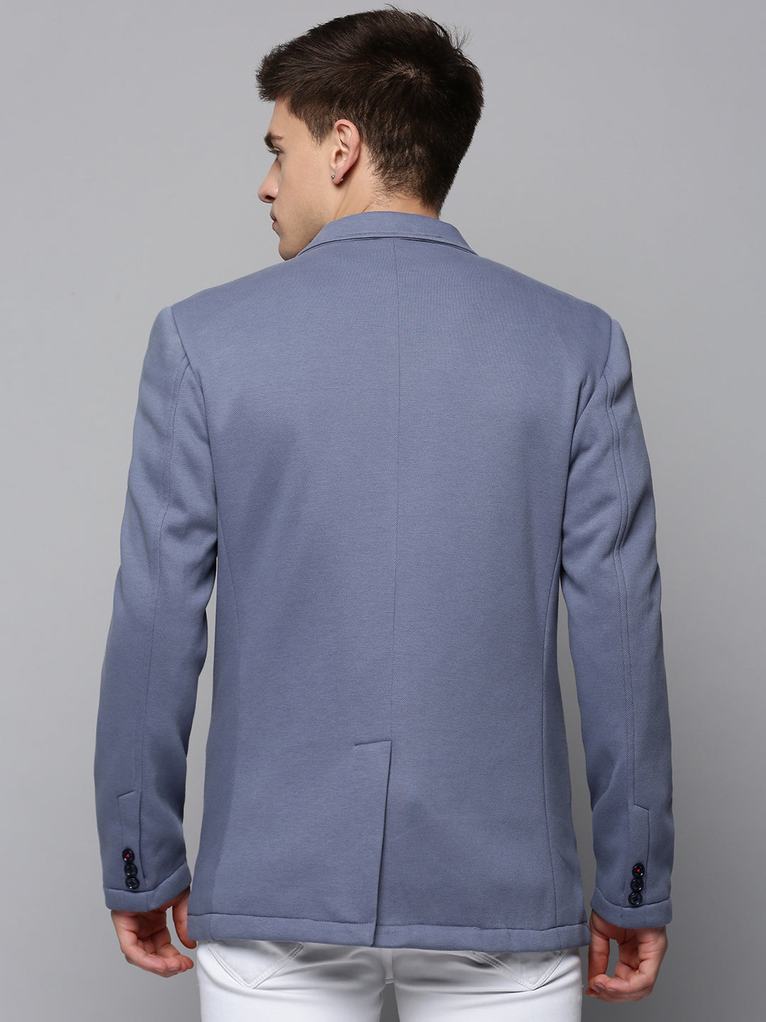 Men's Grey Single-Breasted Blazer