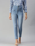 Women's Blue Slim Fit High-Rise Light Fade Stretchable Denim Jeans