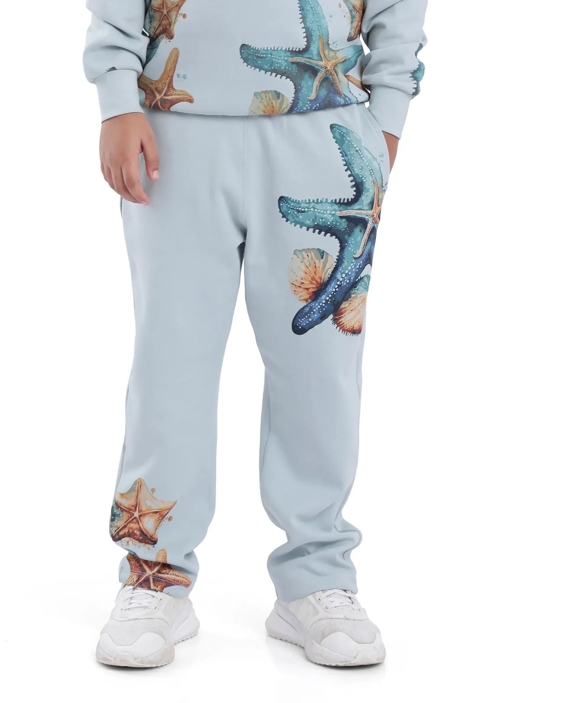 Rare Ones Kids Sims Pastel Blue Cotton Poly Digital Print Trackpant
