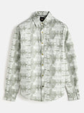 Abstract Printed Slim Fit Shirt | Green