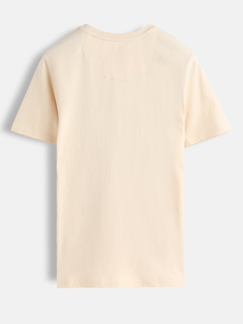 Ancient Markings Inspired Brand Carrier Slim Fit T-Shirt | Beige