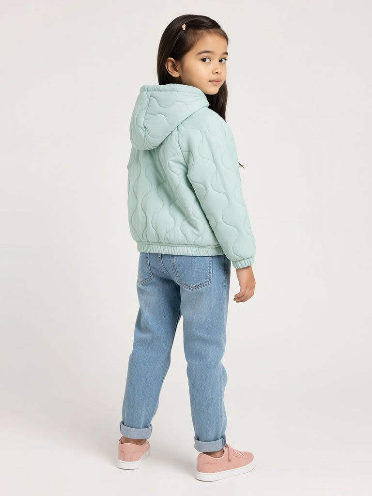 HOP Kids Sage Quilted Hooded Jacket