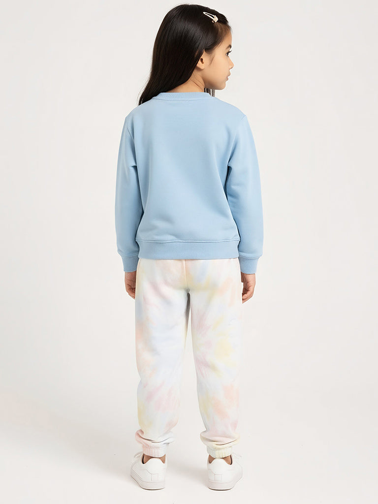 HOP Kids Multicolour Tie-Dye High-Rise Cotton-Blend Joggers