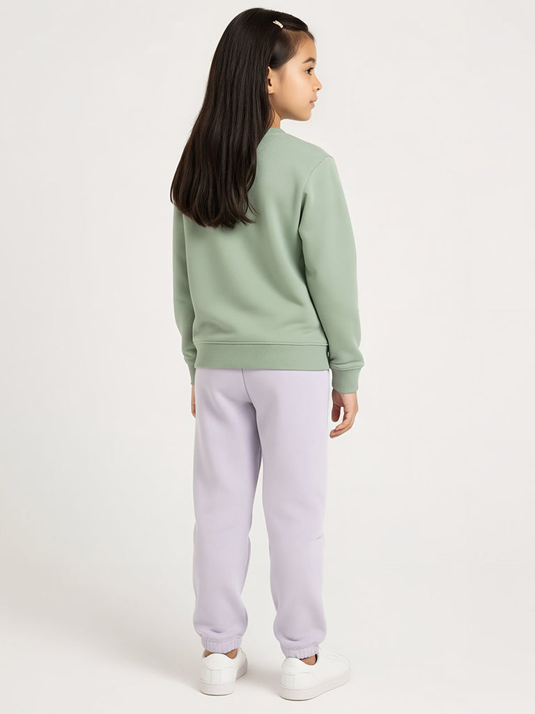 HOP Kids Lilac High-Rise Cotton-Blend Joggers